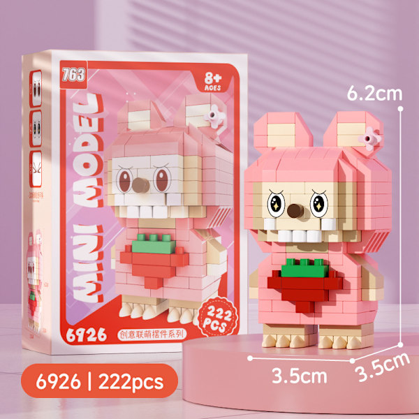 Labubu Building Blocks Mini Model Labubu Particle and Micro Particle Blind Box Toys Barnens handgjorda Diy Puzzle Födelsedagspresent 6926
