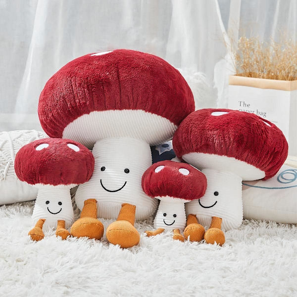 Mushroom Plyschleksak Söt svamp Mjukleksak Gosedjur Kuddar Heminredning Barnpresent Röd svamp Plyschkuddar 7,8 tum