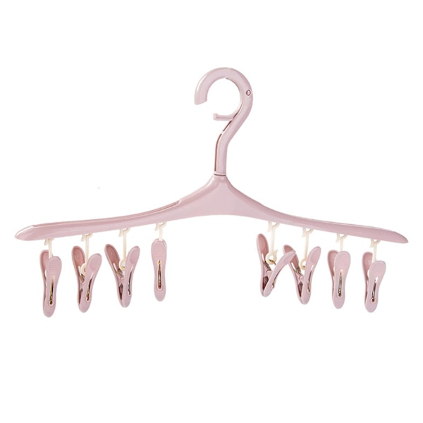 Klädhängare Vindtät Kreativ Användbar Organizer Space Saver Klädhängare för hemmet 8 klämmor (rosa)