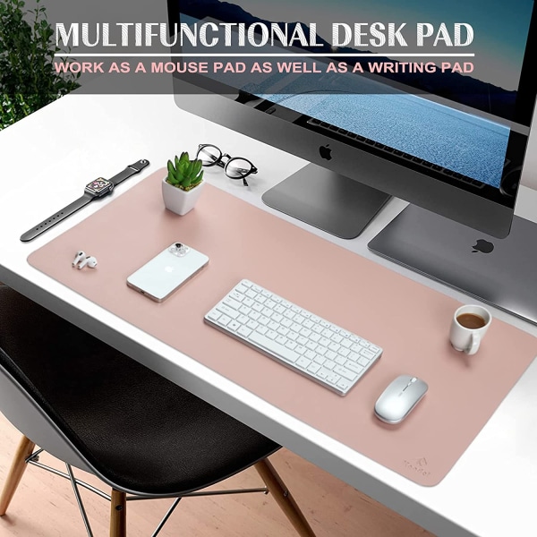 Skrivbordsmatta, Skrivbordsmatta, Skrivbordsmatta 35cm x 60cm, Laptopmatta, Skrivbordsmatta för kontor och hem, dubbelsidig (rosa)