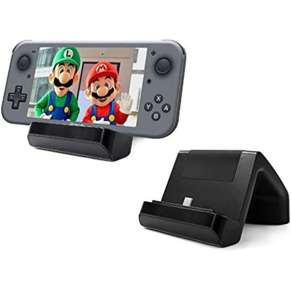 Switch Lite Laddningsställ - Mini Charging Display Dock med USB Typ C-port för Nintendo Switch/Switch Lite 2019 Portable Gaming System (svart)