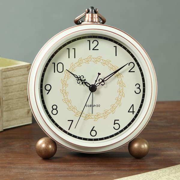 Väckarklocka, Retro Icke-tickande Bordsklocka Batteridriven Liten Väckarklocka Med Quartz Analog, Bordsklocka För Sovrum