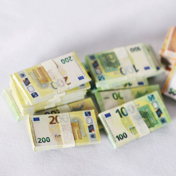 60 arkkia Taikatemppurekvisiitta simulaatio euro valuutta lelu setelirahat kuvausrekvisiitta baari yökerho (50 euroa)