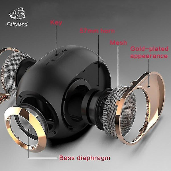 Bärbara Bluetooth högtalare Subwoofer Stereo HiFi-ljud TWS Handsfree TF USB högtalare (blå)