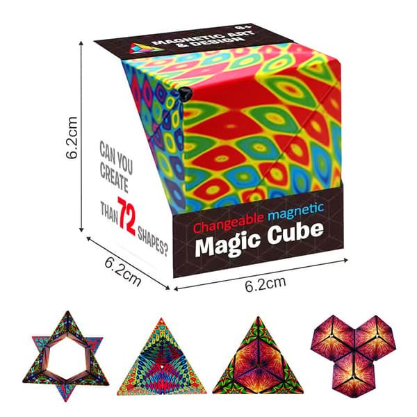 3D Magnetisk Puslespill for Voksne Magic Cube Magnetkube (påfugl patch)