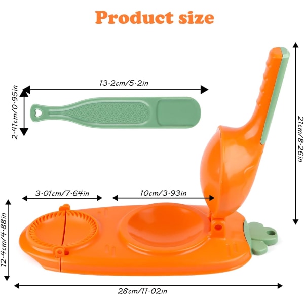 【Ny version】2-i-1 dumpling Maker, multifunktionell gör-det-själv manuell dumpling press-formset, lättverktyg för dumpling make (orange)
