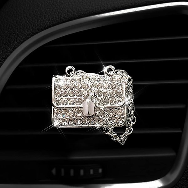 2-pak Bil Luftventil Klips Charms, Krystal Bil Diffuser Ventil Klips, Rhinestone Olie Diffuser Ventil Klips, Bilfriskere til Kvinder, Bling Bil Tilbehør