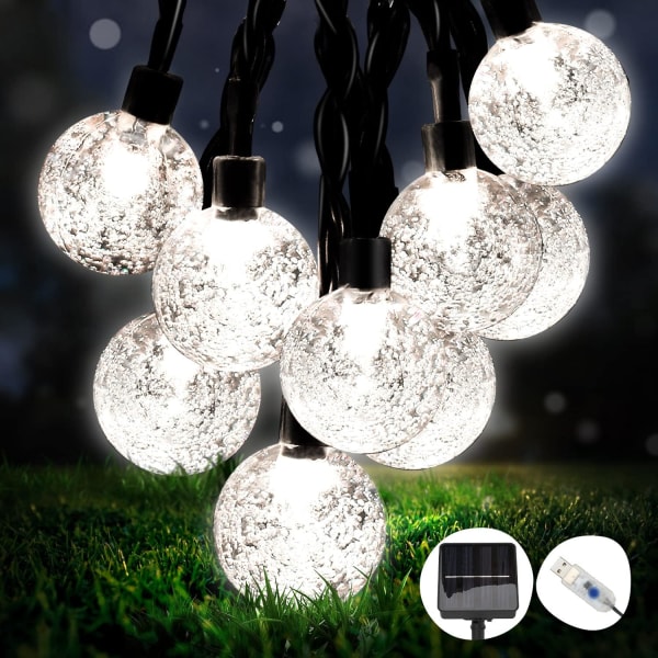 50 LED Solar String Lights, utomhus och inomhus String Lights, 7M & 8 Modes IP65 Vattentät Fairy Lights for Garden, Cool White