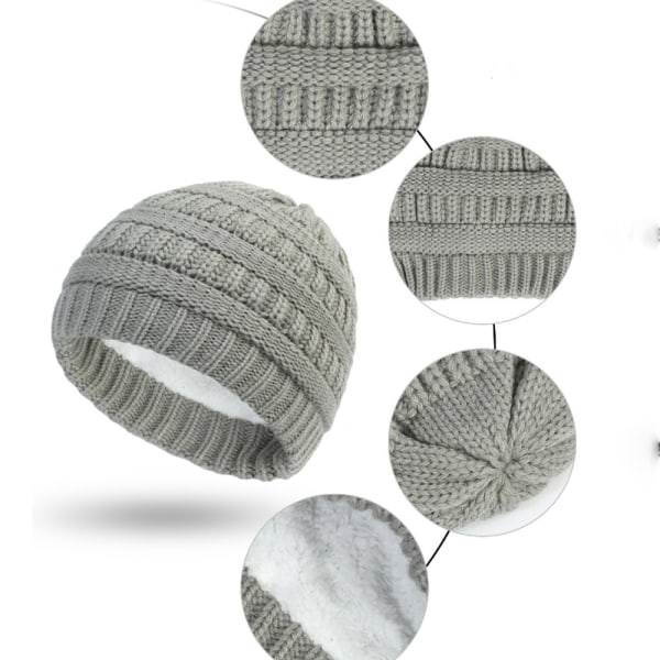 Lasten Hattu Käsine Setit Pojat ja Tytöt Neulottu Hattu Plus Fleece