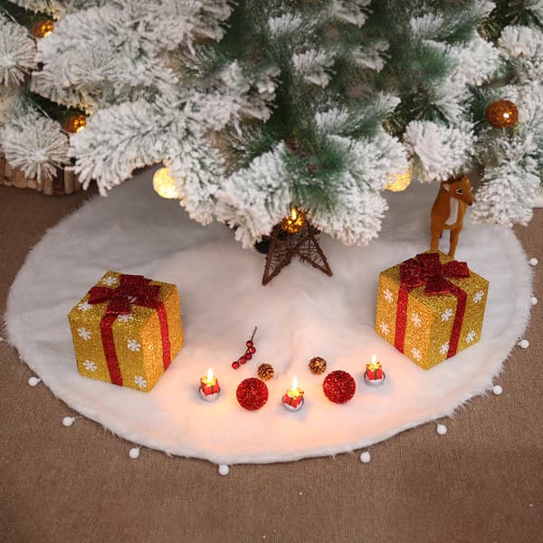 Julgransmatta Ren vit lurvig julgransmatta (78 cm)
