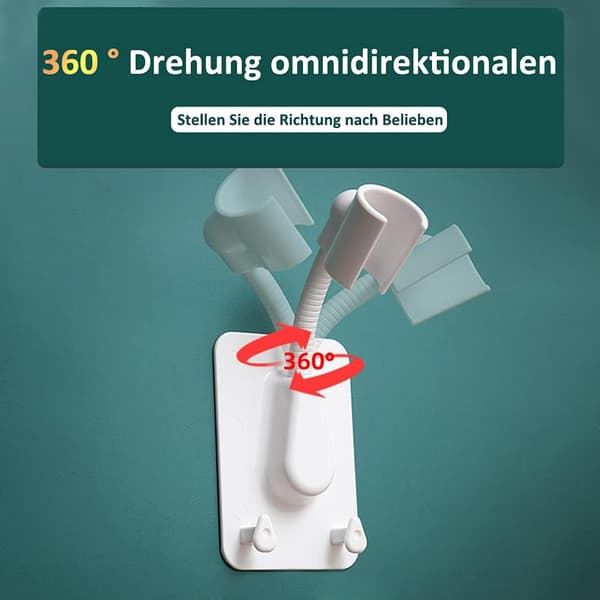 Dusjhodeholdere, Ingen Boring, 360° Justerbar, Baderomstilbehør Dusjhodeholder, Hvit