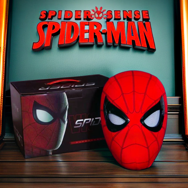Mascara Spiderman Headgear Cosplay Moving Eyes Electronic Mask Spider Man 1:1 Remote Control Elastic Toys For Adults Kids Gift