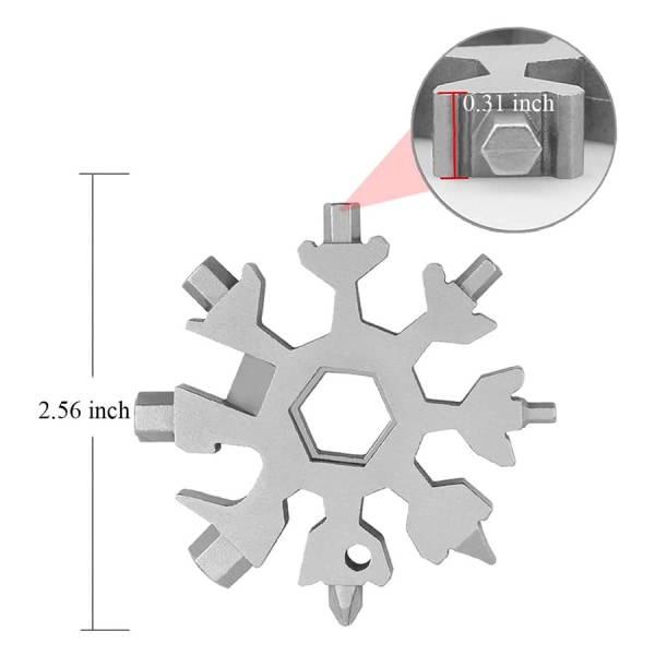 2 stycken Snowflake Multi Tool, Snowboarding skruvmejsel Kompakt Snowflakes Multitool, Snowflake Tool för flasköppnare/utomhuscamping/nyckelring