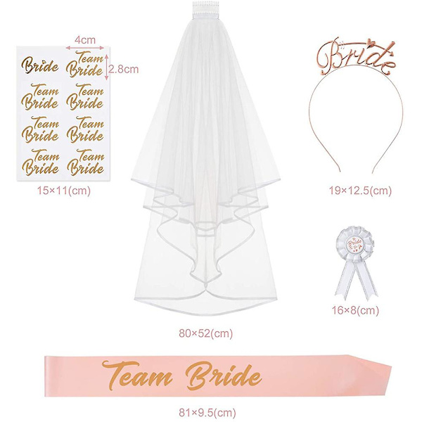 Bachelorette Party Set Rose Gold Grupp Set för Party
