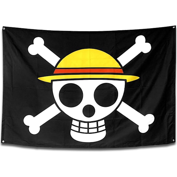 Anime Huoneen Sisustus Iso Koko One Piece Lippu, Merirosvolegioonalainen Lippu, Seinälle Ripustettava Sisustus Poikien Huoneen Koristelu Makuuhuoneeseen, Olohuoneeseen (35 tuumaa * 59 tuumaa)