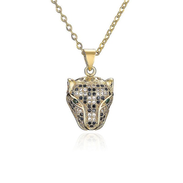 Halskjede med leopardhode-anheng
