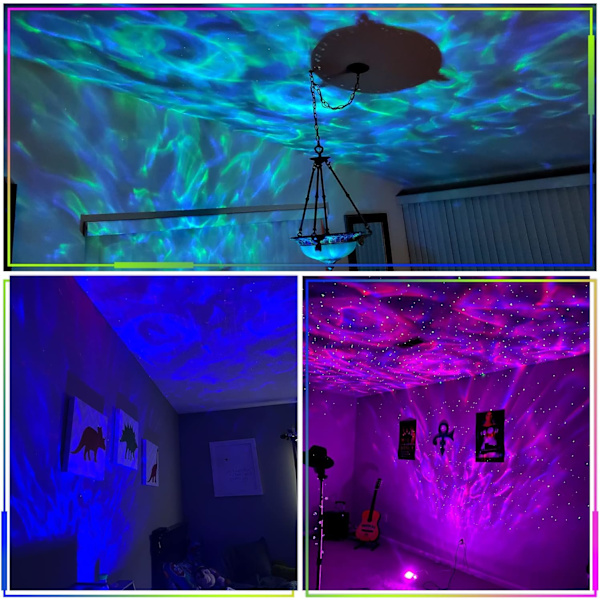 Galaxy Starry LED-projektorlampa, takprojektor för stjärnhimmel, nattlampa för barn med inbyggt vitt brus, Bluetooth högtalare/fjärrkontroll