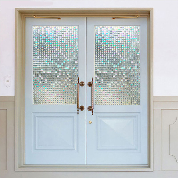 45 * 200 cm självhäftande fri elektrostatisk glasfilm mosaiklåda brytande färgglada glasfönster