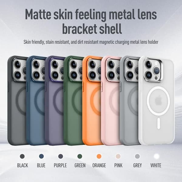 Mode Linse Stativ Magnetisk Telefoncover Til iPhone 16 15 14 Plus 13 Pro Max Til Magsafe Trådløs Oplader Stødsikkert Beskyttelse Sort iPhone16plus