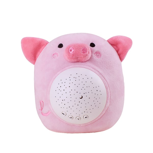 Pig Sound Machine och Glow in the Dark-projektor, White Noise vaggvisa och napp, Portable Baby Sleep Aid Toy