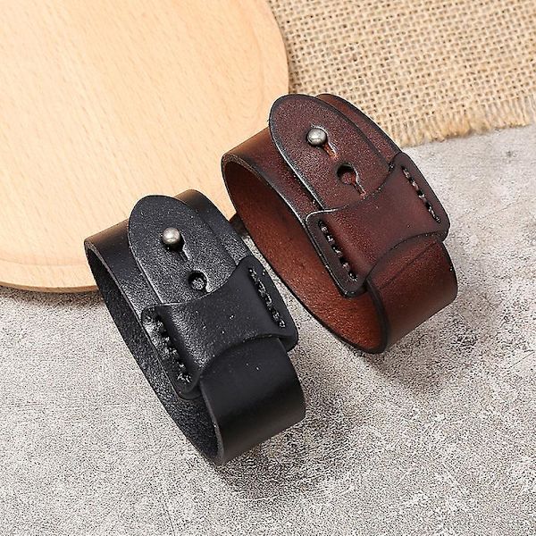 Smycken amazon önskar populära retro enkel mäns nötkreatur läder armband armband