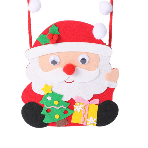 Tre julpåsar för barn Gör-det-själv handgjorda juldekorationer Dagispussel Julklappar varierar i storlek