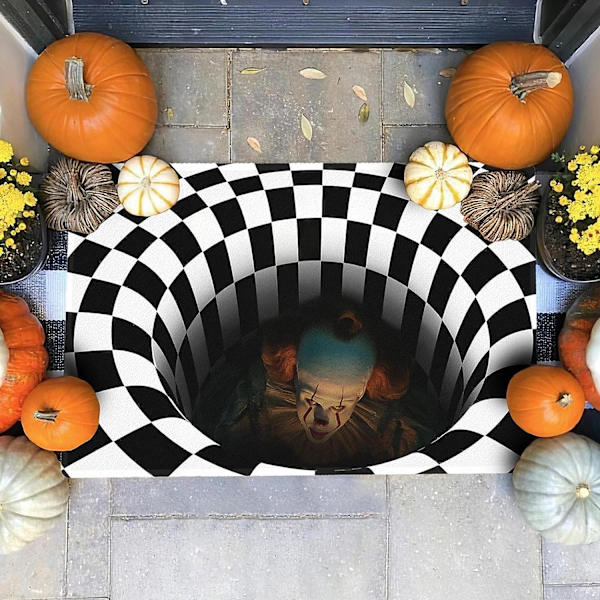 Halloween Dörrmatta Halkfri filt,Skull Pumpkin Ghost Skrämmande mattor för veranda,Välkommen Dörrmatta Hemmafront Entré Höst Dekorativ Inomhus Utomhus Entr