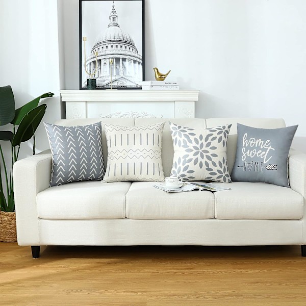 Set med 4 kuddfodral 45x45cm Moderna dekorativa kuddfodral Soffa Case Dekoration Hem Vardagsrum Sovrum för soffstol