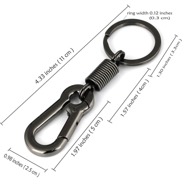 Retro stil enkel solid karbinhake Nyckelring Nyckelring Nyckelring Nyckelring Nyckelring (svart)