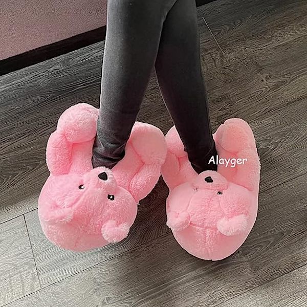 Teddy Bear Tofflor för kvinnor Hem Inomhus Mjuk Halkfri Söt Vinter Varma Golv Skor Tofflor Tecknad