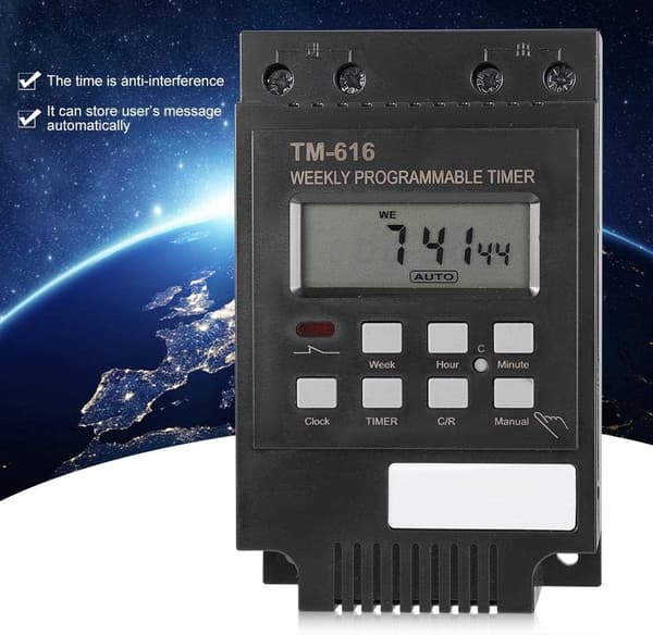 220V Digital Veckoprogrammerare Timer Strömsparare Elektrisk Strömbrytare för Lampor Hushållsapparater