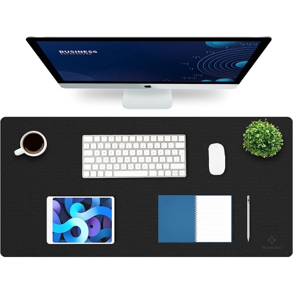 Skrivbordsmatta, Skrivbordsmatta, Skrivbordsmatta 43cm x 90cm, Laptopmatta, Skrivbordsunderlägg för kontor och hem, dubbelsidig (svart)
