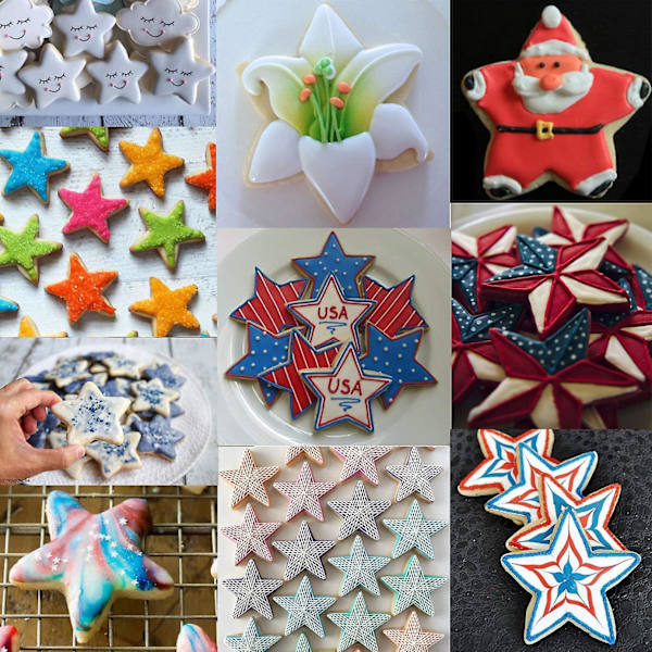 Star Cookie Cutter Set-5 st Rostfritt stål Femuddiga molds Fondantkaka Cookie Cutter Set Bakverksform-för 3d julgran