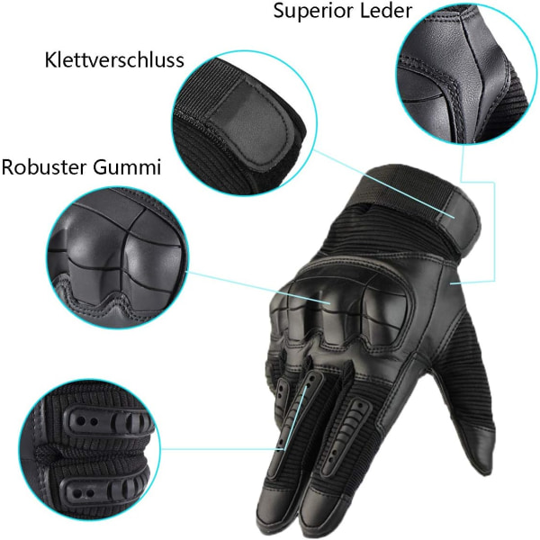 Tactical hansker for menn, berøringsskjerm, sykkelhansker, motorsykkelhansker, MTB-hansker, terrengsykkelhansker, utendørssport, hansker, perfekt for airsoft, m black xl