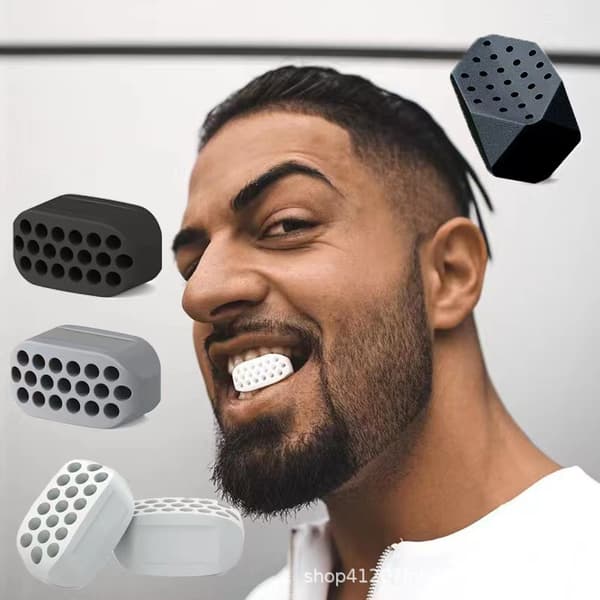 Face Masseter Jaw Trainer Muscle Training Device Exerciser Grå