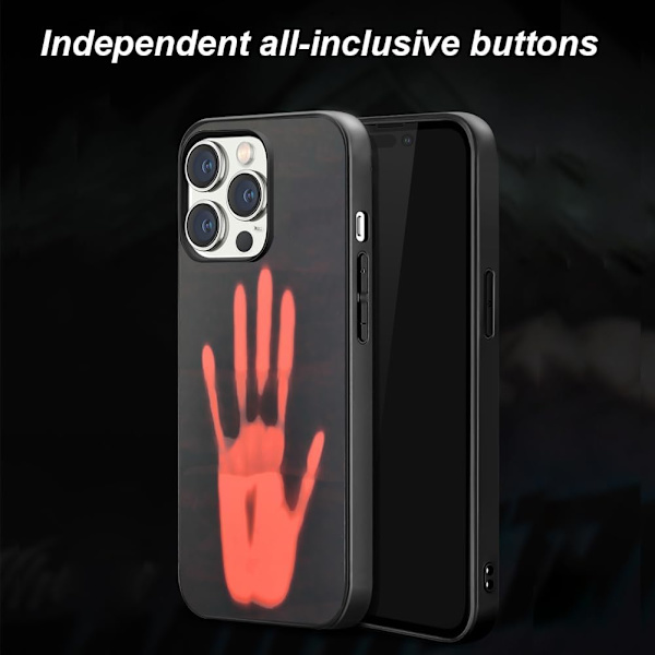 Farveskiftende iPhone-cover - Kreativt cover med temperatursensor varmesensor Stødsikkert cover, sort til grønt