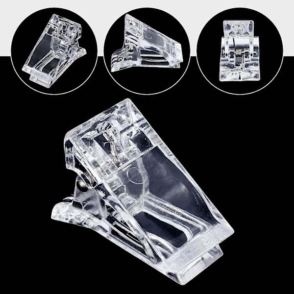 15 st Nagelklämma: Nagelspetsklämma för snabbbyggnad Polygelspikformer Nagelklämmor Kit för polygel Finger Nail Extension UV LED Builder Clamps Manikyr