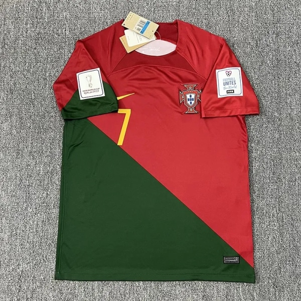 22-23 Portugal Hem #7 Ronaldo Fotbollströja Kostym Barn & Vuxen Originalreproduktion 16（90-100cm）