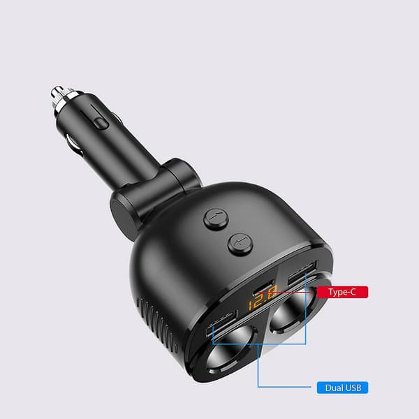 Bil Cigarettænder Stik Splitter USB Oplader Strømadapter