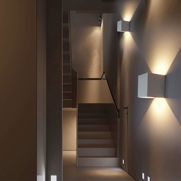 Moderne 12W LED Vegglampe/Utendørs Vegglys, Vanntett Justerbar Lysvinkel, Aluminiumlegeringshus, (Hvit-3000K)
