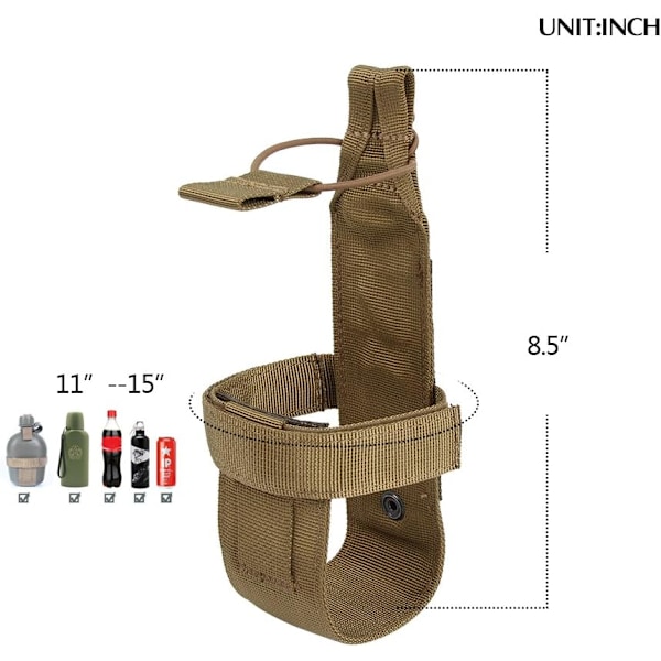 Tactical Military Portable Bälte Flaskhållare Pouch Molle Justera EDC Vattenflaskhållare för Jakt Promenad Löpning Resa