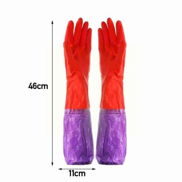 Diskhandskar sammet varma hushållshandskar vinter latex pvc handskar långa rena vattentäta hushållshandskar