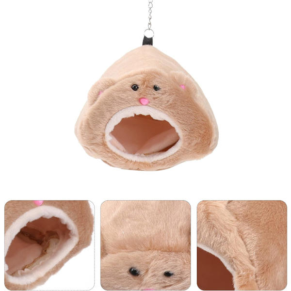 3 varma vinterhamstersängar - sött litet husdjurshus, varm hängbur, grottbädd, bur för små djur, liten marsvin 11*8 cm