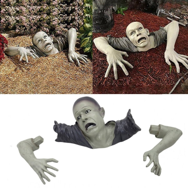 Halloween Crawling Zombie Skräck rekvisita Utomhus Trädgård Staty Graveyard Decor
