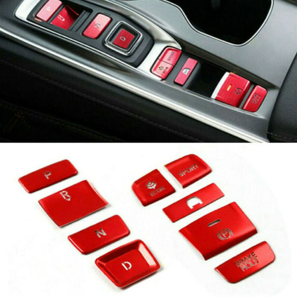 9X Röd Interiör-växellåda Panel Cover Trim för Honda Accord 2018-20