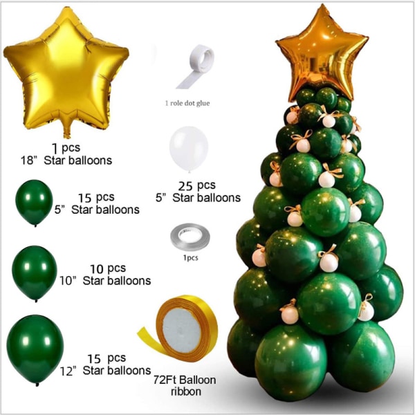 69 stk juletre ballongkombinasjon Jul latex liten kolonne kjøpesenter fest dekorasjon ballong