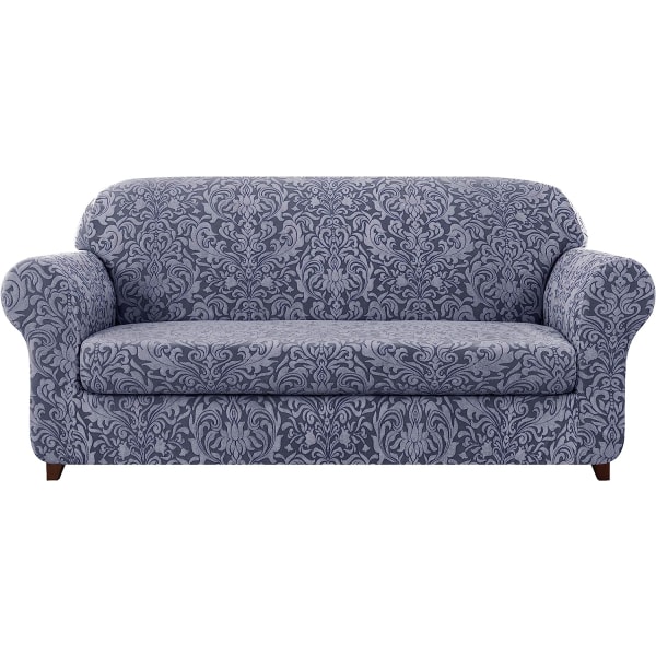 Sofabetræk 2-delt Jacquard Damask Betræk til 2 Hynder Strækbart Sofabetræk Møbelbeskytter Stolebetræk til Stue Børn, Kæledyr (Med