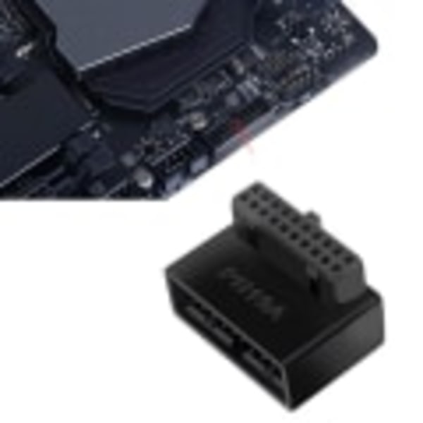 Pöytätietokoneen emolevyn USB 3.0 -liitäntäadapteri 19p 20p pystysuora pistoke neula 90° kierretty asennettu ohjauskaari A
