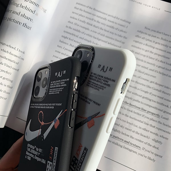 Til iPhone 12 Pro Max hvid + sort knækket krog frostet telefoncover 2 stk