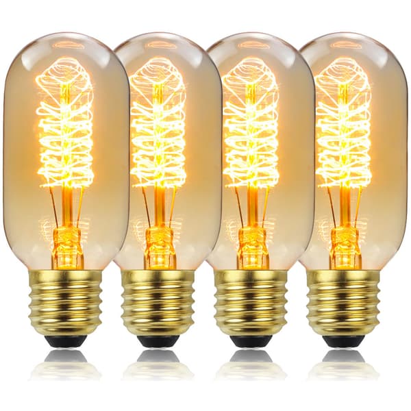 Edison Bulbs 4 Pack Glödlampor 40 Watt Dimbar T45 Anti